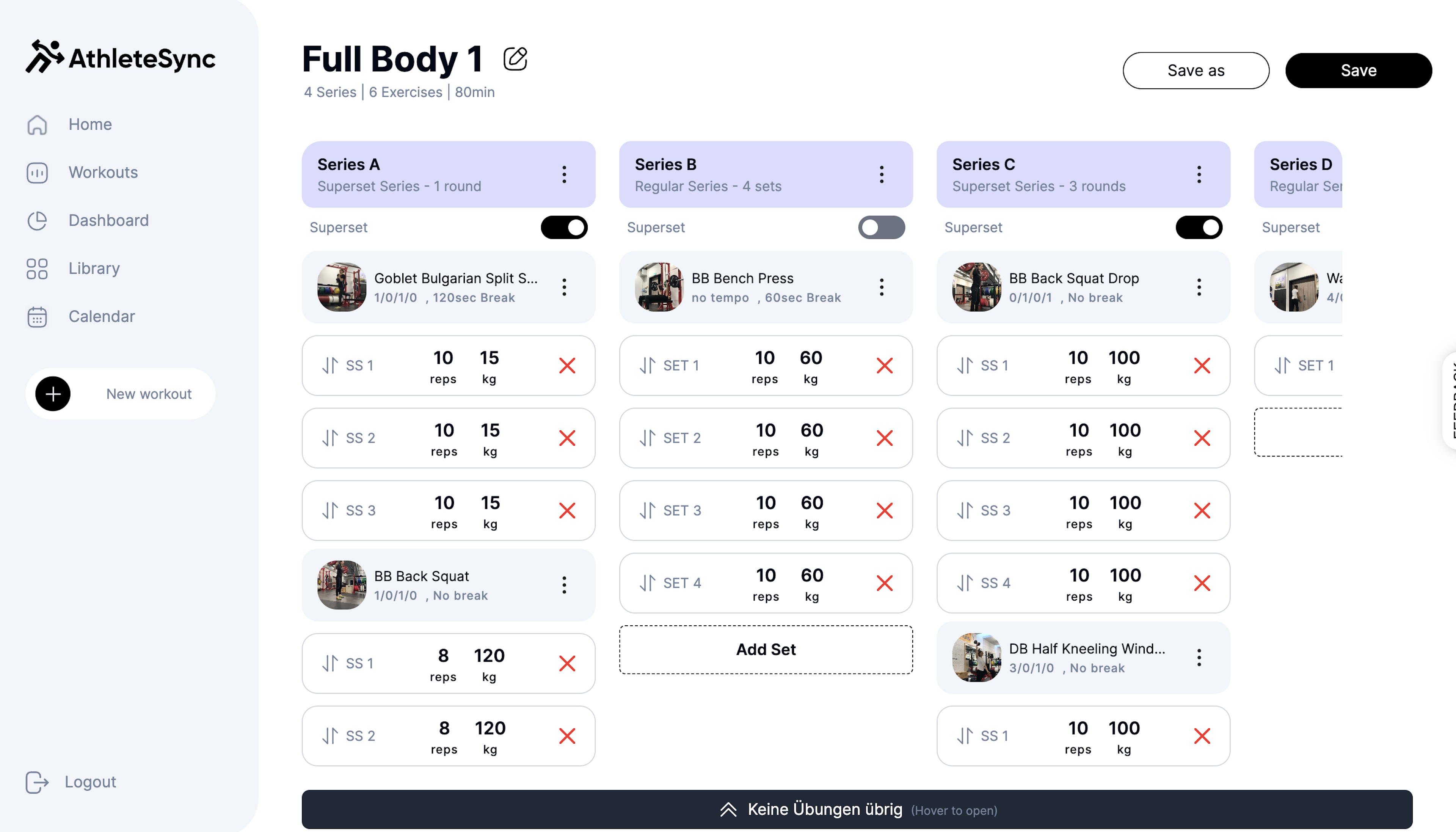 Workout Builder Screenshot